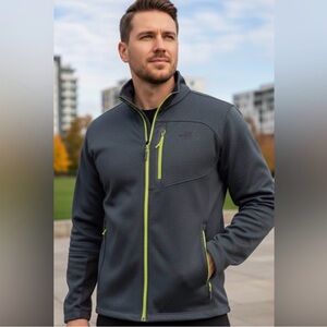 The North Face Men's Charcoal and Lime Jacket